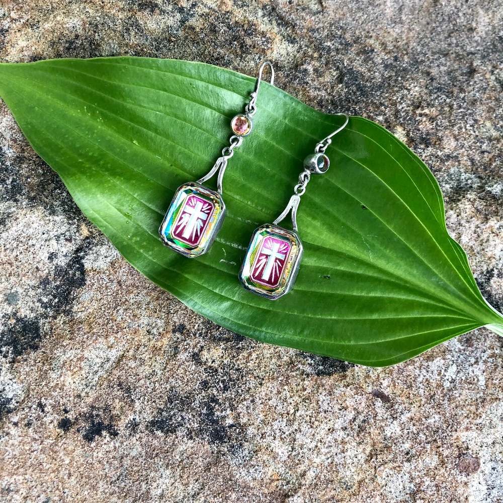 Rare Virgins Angels And Saints Cross Earrings Gem